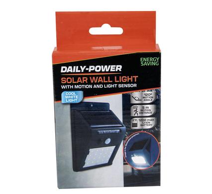 SOLAR WALL LIGHT-MOTION+LIGHT SENSOR