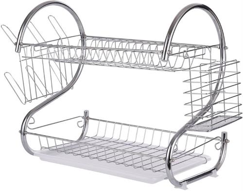 Casey Large Dish Rack Stainless Steel Two Layer