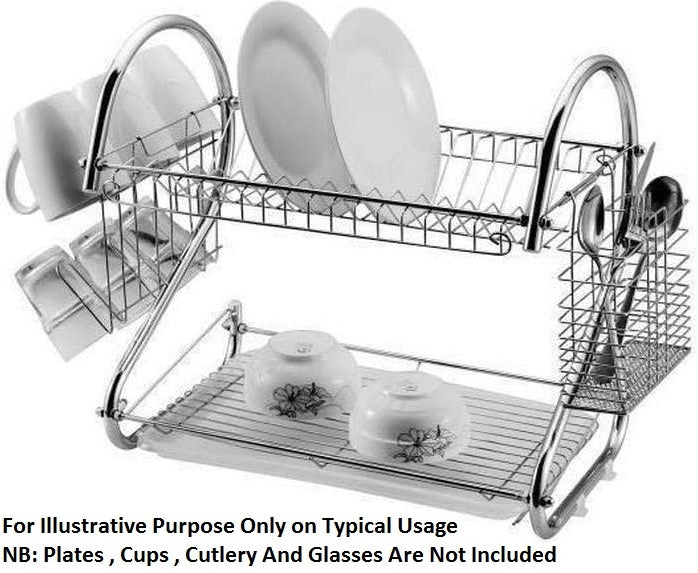 Casey Large Dish Rack Stainless Steel Two Layer